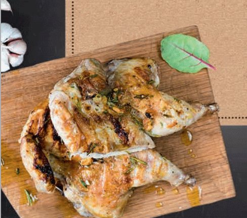 фермерский цыпленок с чесноком и розмарином
